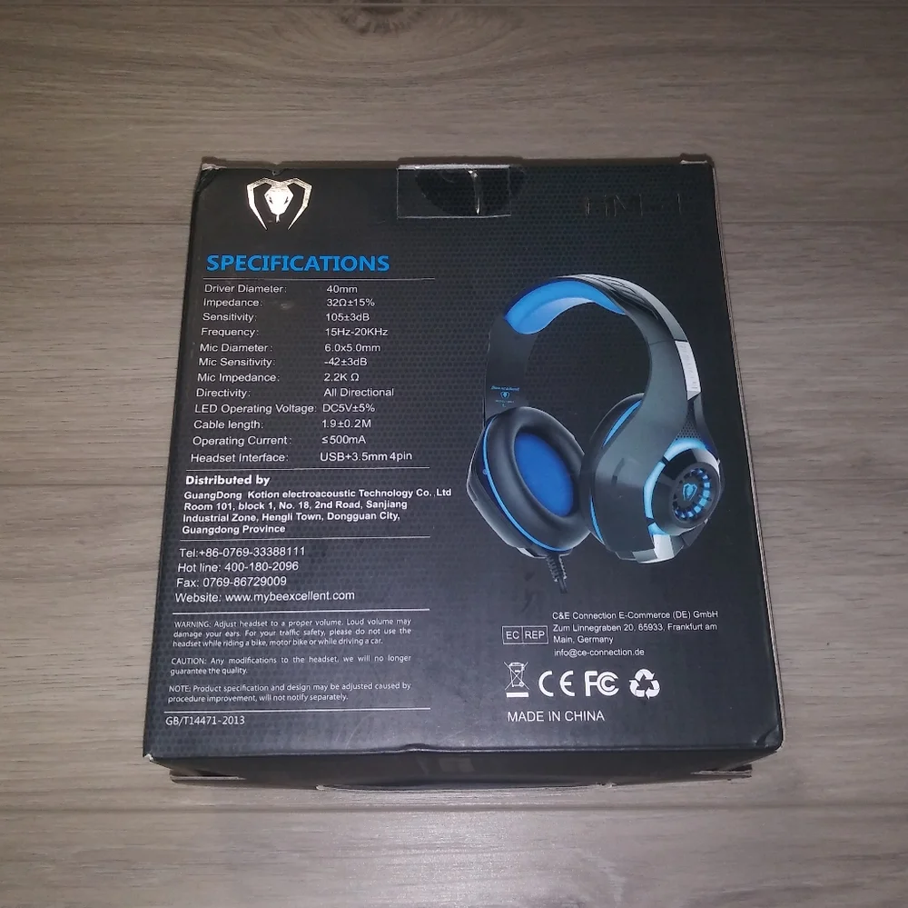 NWT Pro Gaming Headset by Bee xcellent - GM1 - Blue